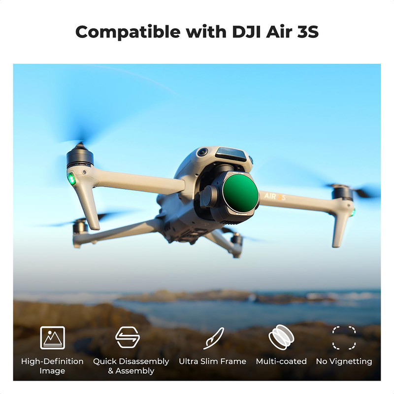 فیلتر لنز کی اند اف مدل PACK ND FILTER SEف 3(ND8+ND16 +CPL) FOR DJI AIR3 - NANO-X