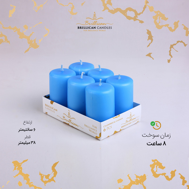 شمع مدل استوانه بسته 6 عددی