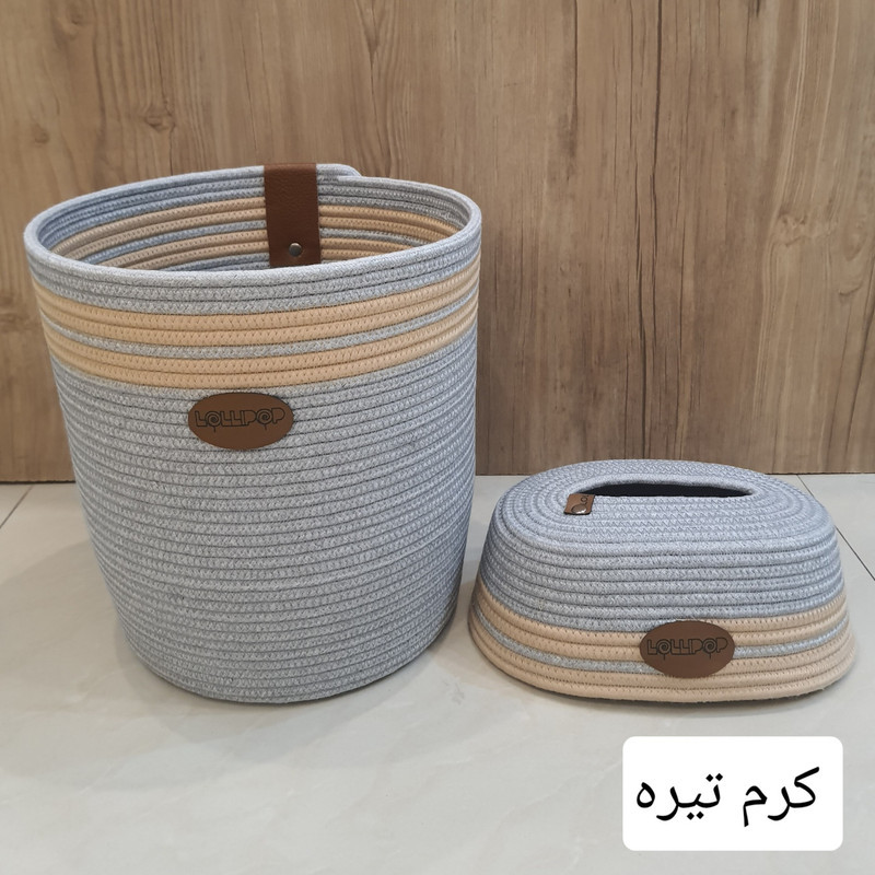 ست سطل و جای دستمال کاغذی لالی پاپ مدل C211