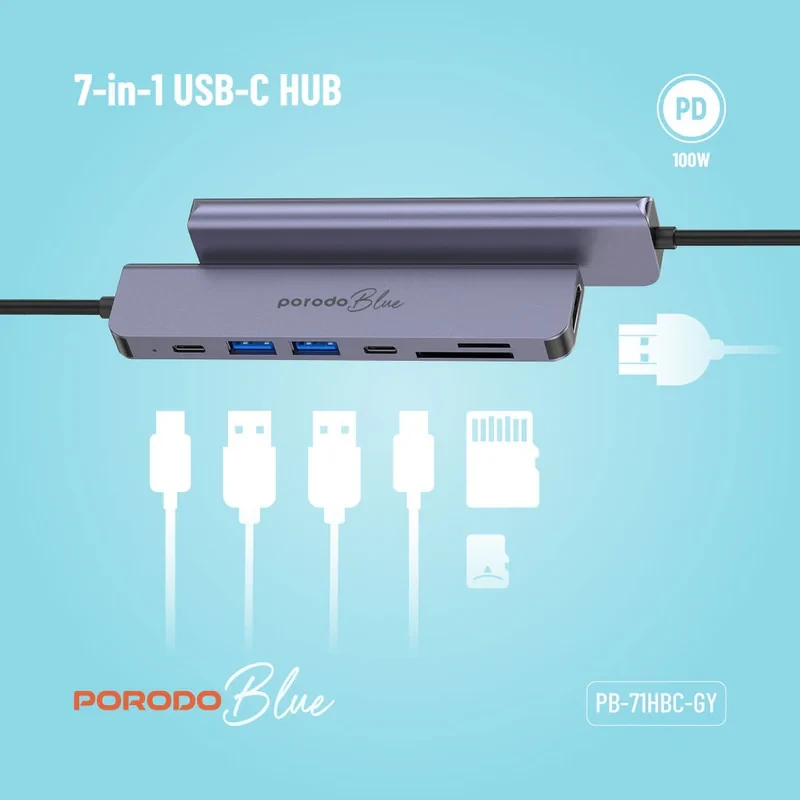 هاب 7 پورت USB-C پرودو مدل PB-71HBC