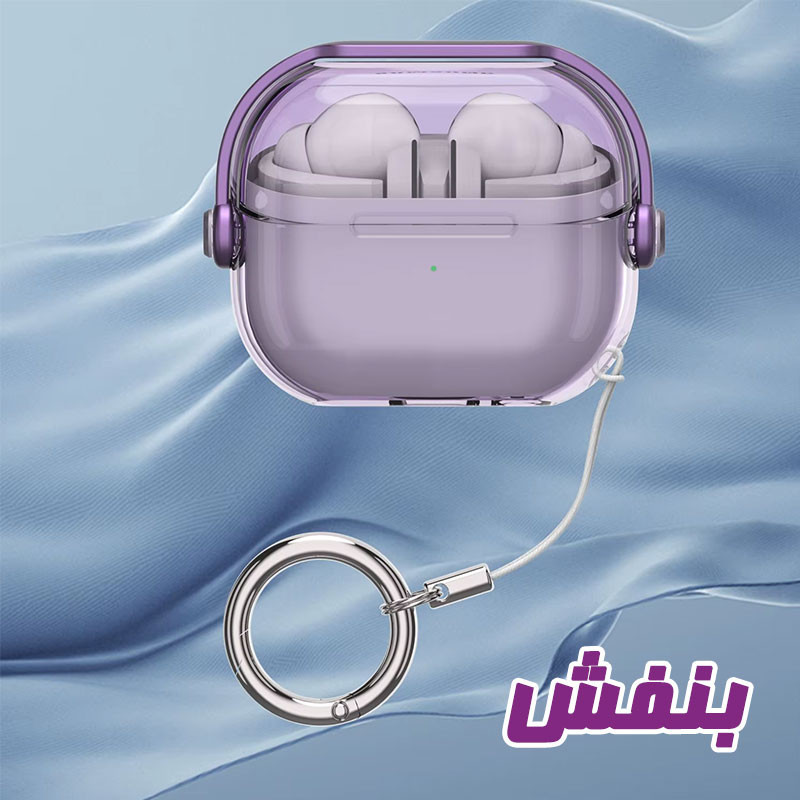 کاور مسیر مدل Translucent SHproof Protective مناسب برای کیس هدفون بی سیم سامسونگ Galaxy Buds 3  3 Pro به همراه گیره