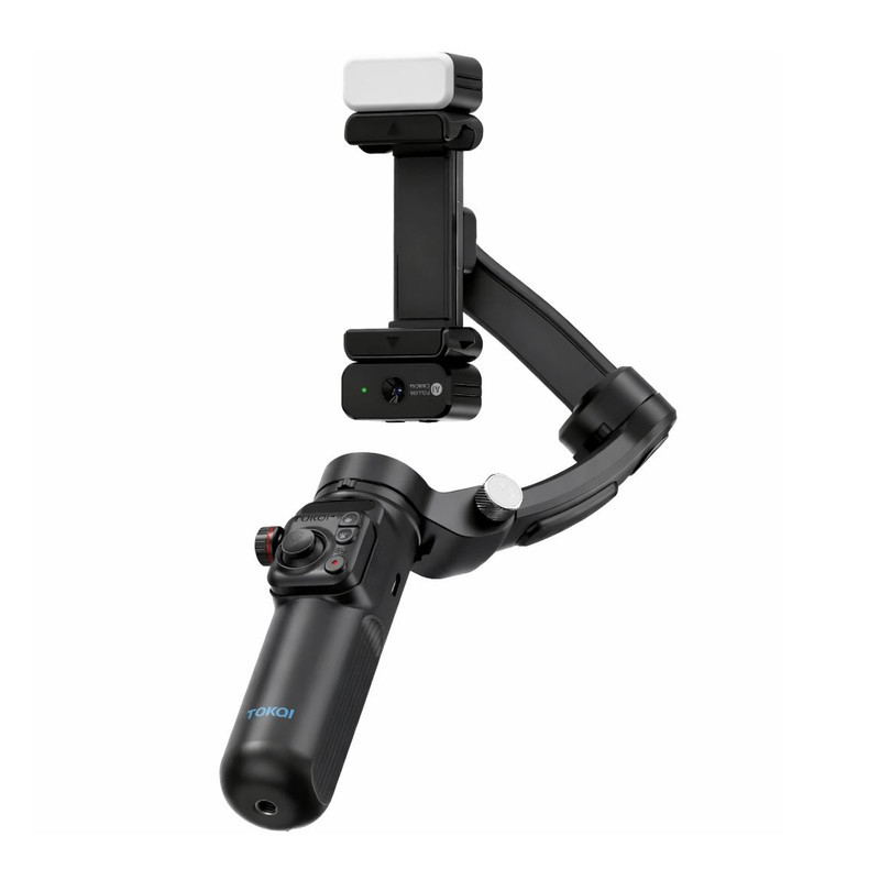 گیمبال و استابیلایزر هوشمند توکی مدل M03 AI 3-Axis به همراه دوربین دنبال کننده و میکروفون و فلش