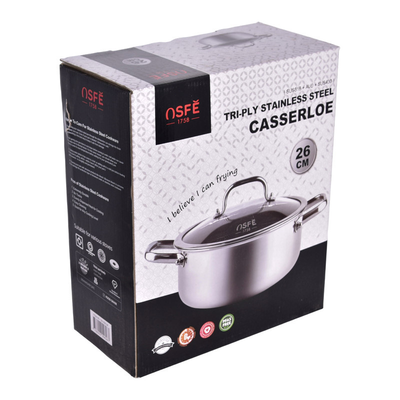 قابلمه استیل طرح لیزری  OSFE کد 1758 سایز 26