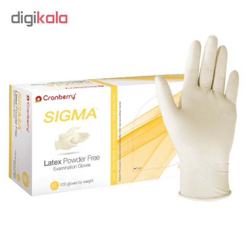 دستکش لاتکس کرنبری مدل SIGMA سایز Medium بسته 100 عددی