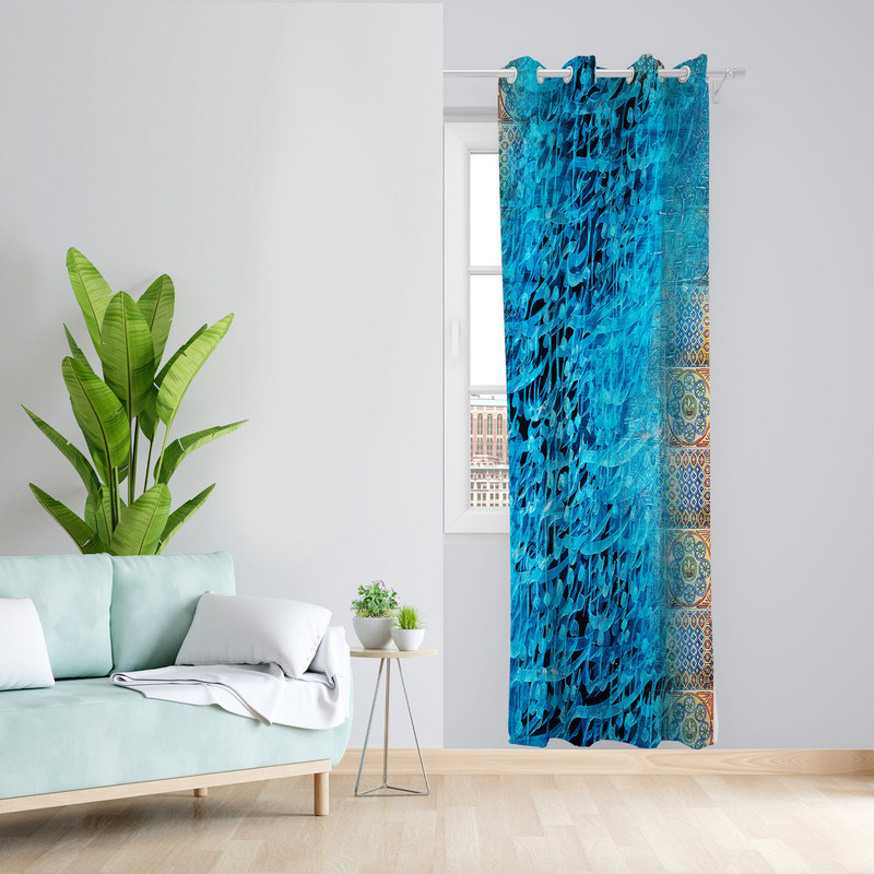 پرده طرح شعر مدل مخمل پانچی کد 4306 z سایز 140x200 سانتی متر