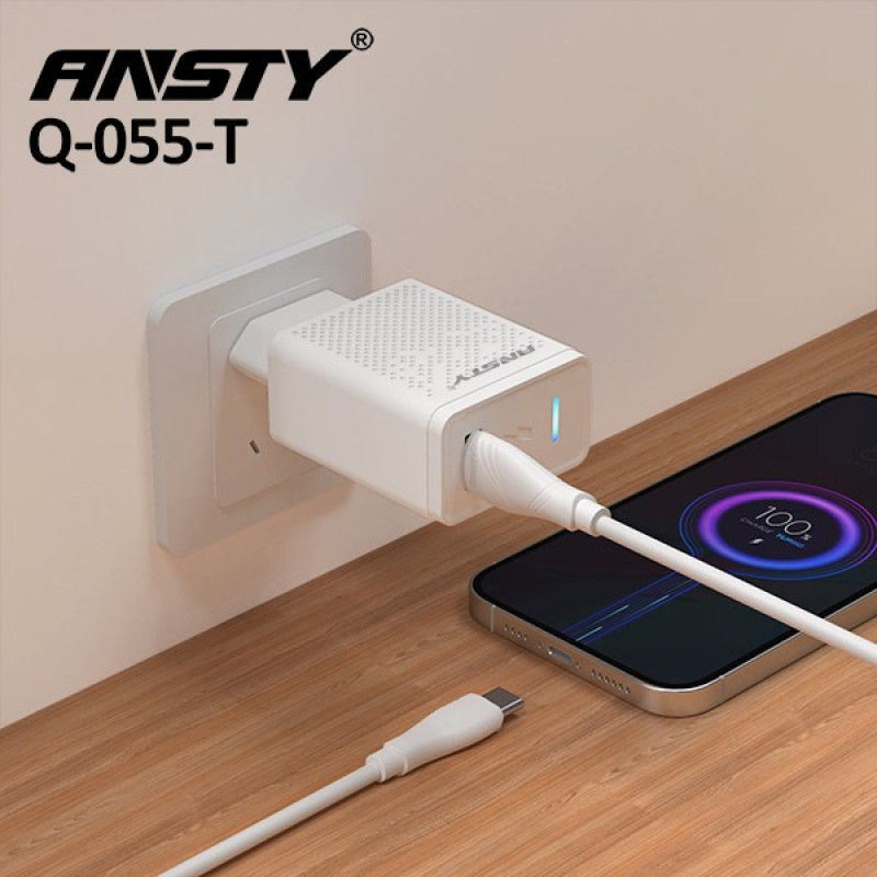 شارژر دیواری 25 وات انستی مدل A15 به همراه کابل تبدیل USB-C