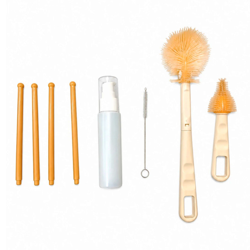 برس شیشه شوی مدل BRUSH SET طرح خرسی مجموعه 7 عددی
