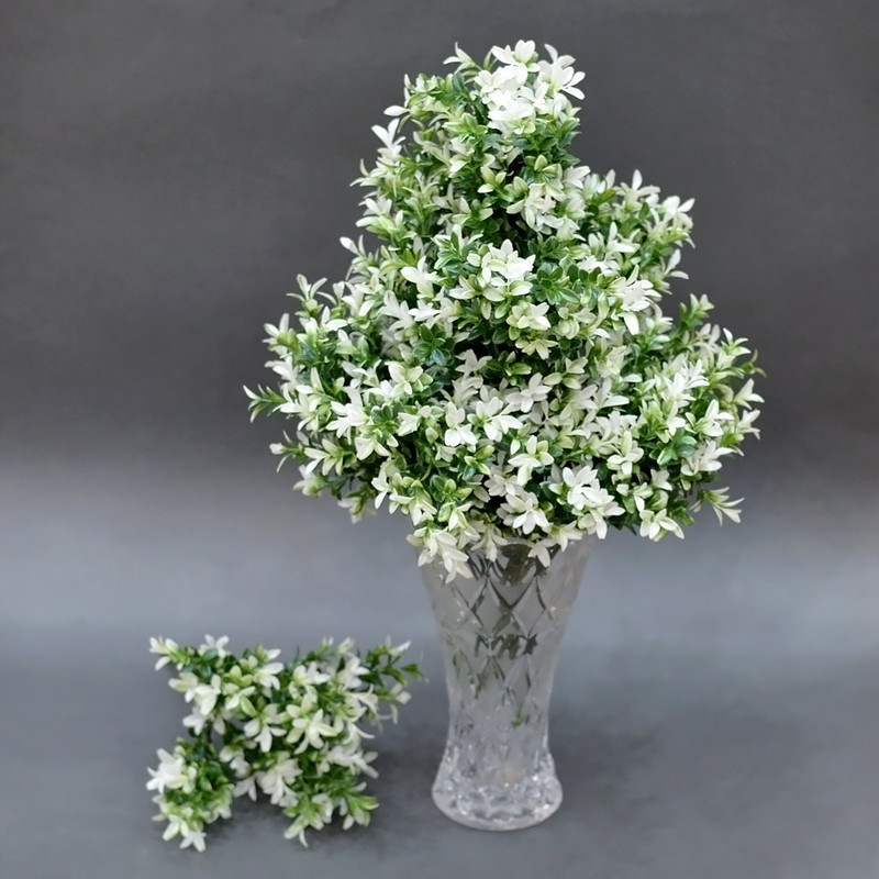 گل مصنوعی مدل بوته اناری با جنس پلاستیک، ابعاد 15×15×35 سانتی‌متر، وزن 50 گرم