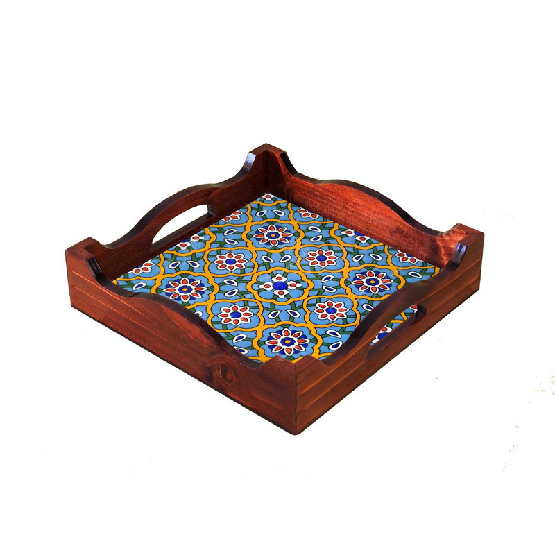 سینی دسته دار مدل B8.1.20 سایز 22 × 22 سانتی‌متر