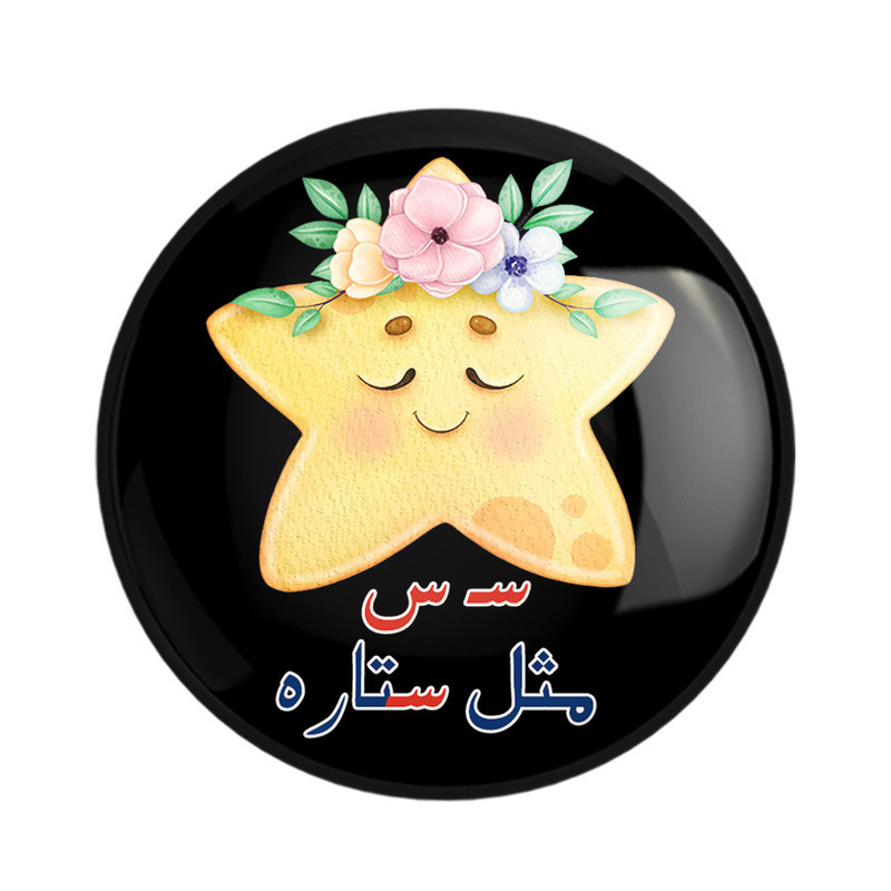 مگنت خندالو مدل جشن الفبای کلاس اول سـ س مثل ستاره کد S71 بسته 49 عددی
