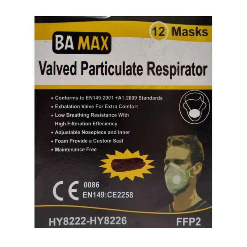 ماسک ایمنی مدل سوپاپ دار 6 لایه بسته 12 عددی
