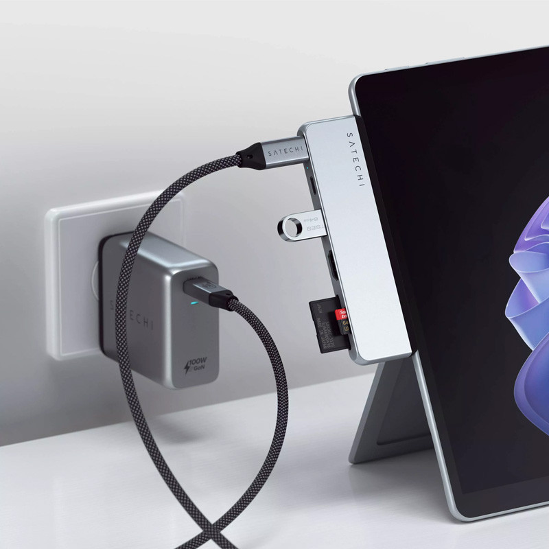 هاب 6 پورت ساتچی مدل DUAL USB-C Surface Pro 9