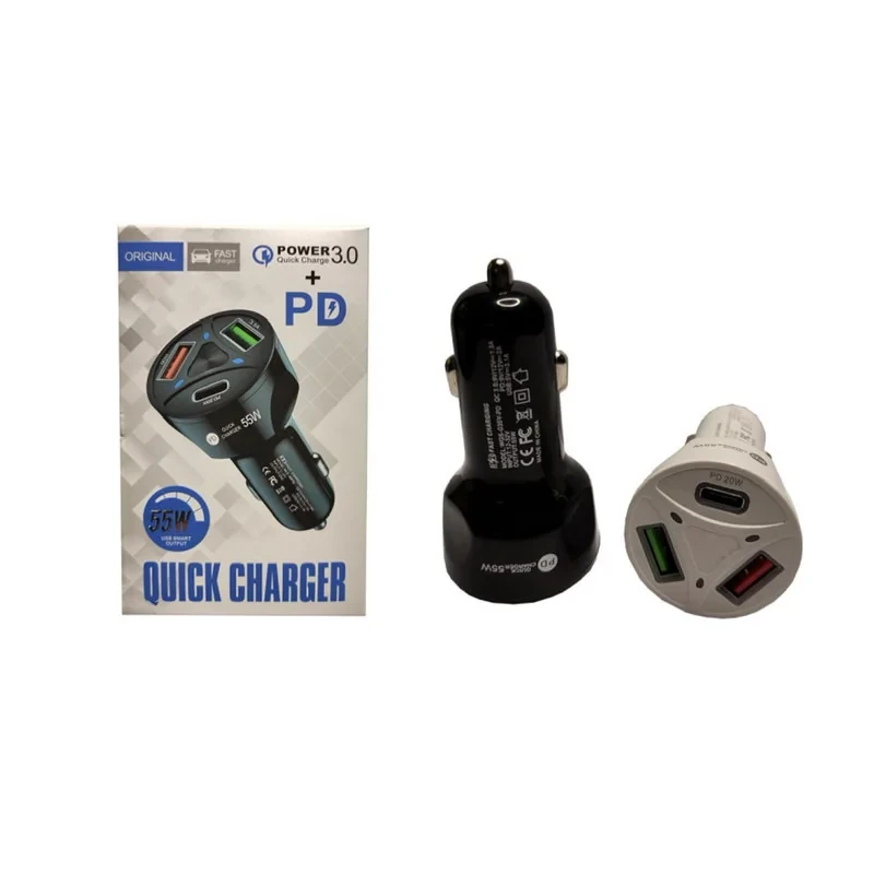 شارژر فندکی 55 وات پی دی مدل FAST CHARGER 55W