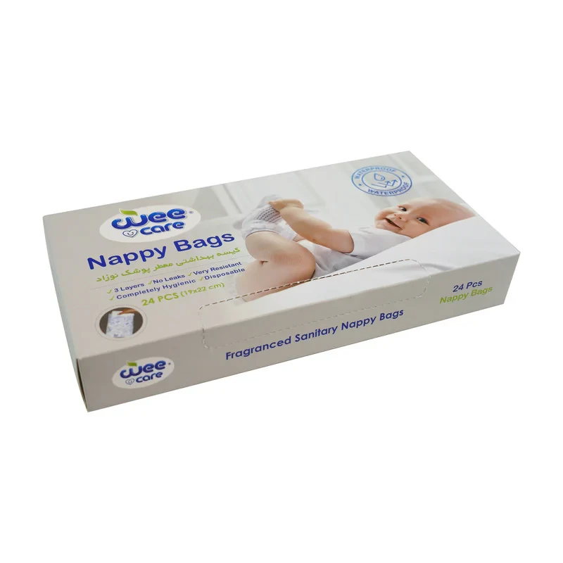 کیسه بهداشتی پوشک وی کر مدل Nappy Bagsجعبه 3 بسته 24 عددی
