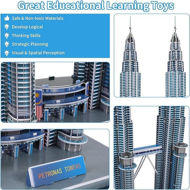 ساختنی سه بعدی مدل Petronas Towers کد 2803-A