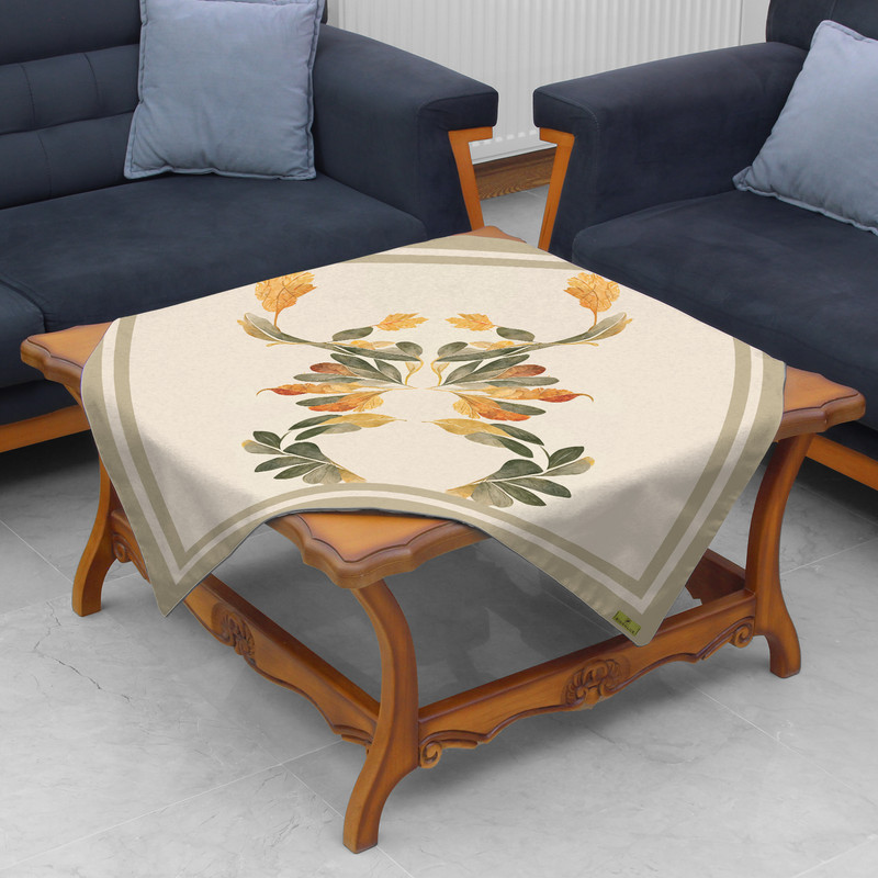 رومیزی ریحانلوکس مدل پاییزی کد RH133 سایز 97x97 سانتی‌متر