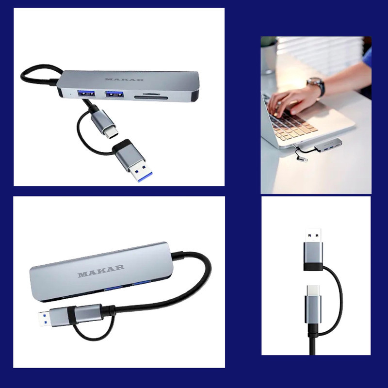 هاب و کارت خوان 5 پورت USB 3.0 ماکار مدل 5in1 MK-HU235