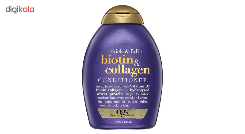 شامپو مو او جی ایکس مدل Biotin & Collagen حجم 385 میلی لیتر