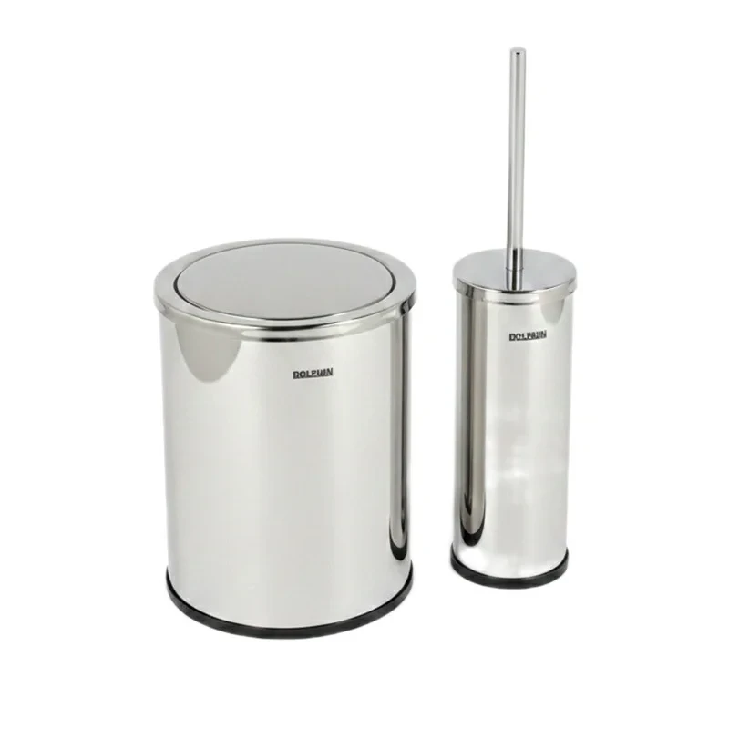 ست سطل زباله و فرچه دلفین مدل DRT-01