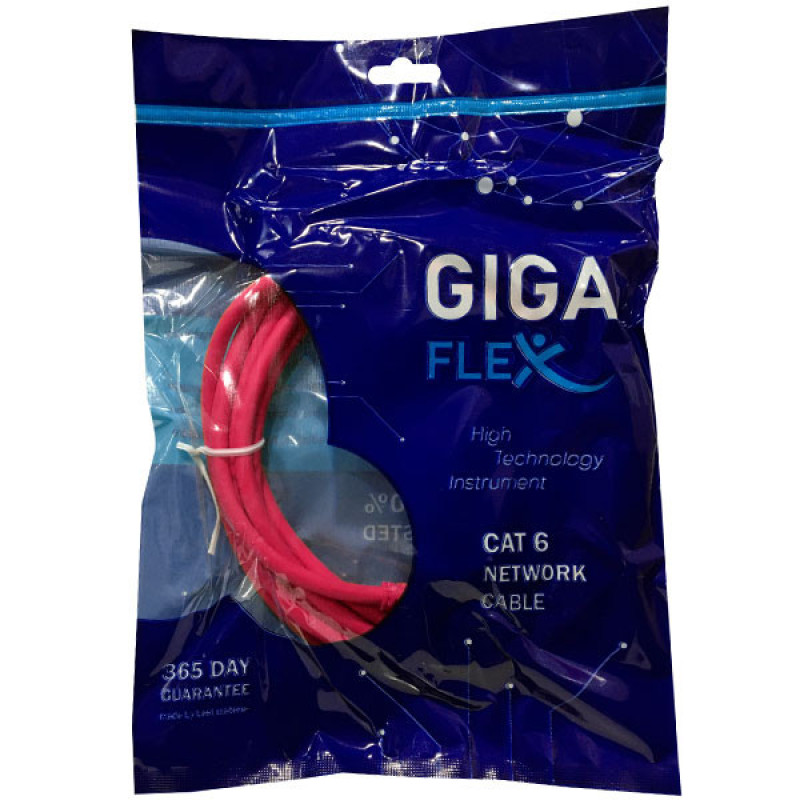 کابل شبکه Cat6 گیگافلکس مدل GI-UTP-5M-RED