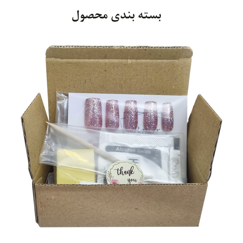 ناخن مصنوعی مدل شاین دار کد 49 بسته 10 عددی