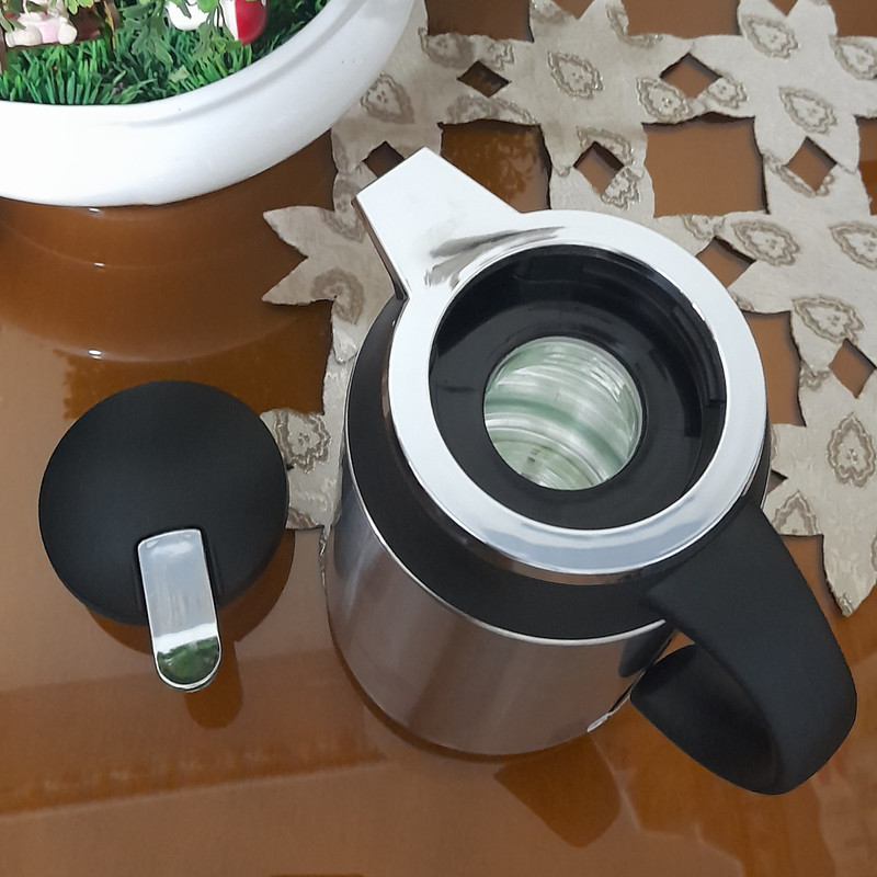 فلاکس مدل شیشه ای طرح استیل گنجایش 1 لیتر