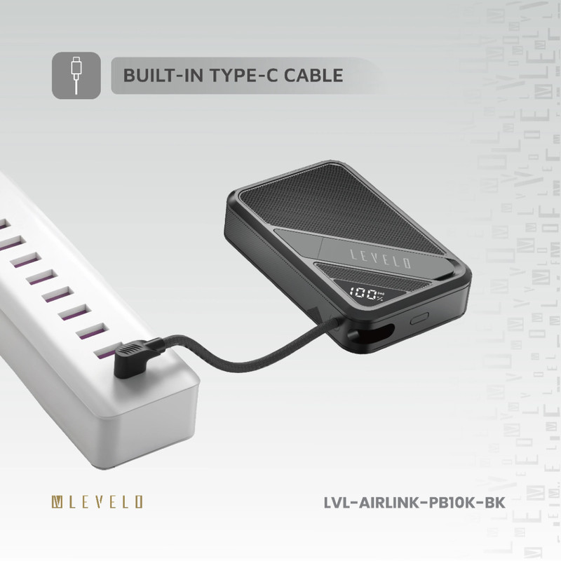 پاوربانک 20 وات لِولو مدل Levelo Airlink ظرفیت 10000 میلی‌آمپرساعت