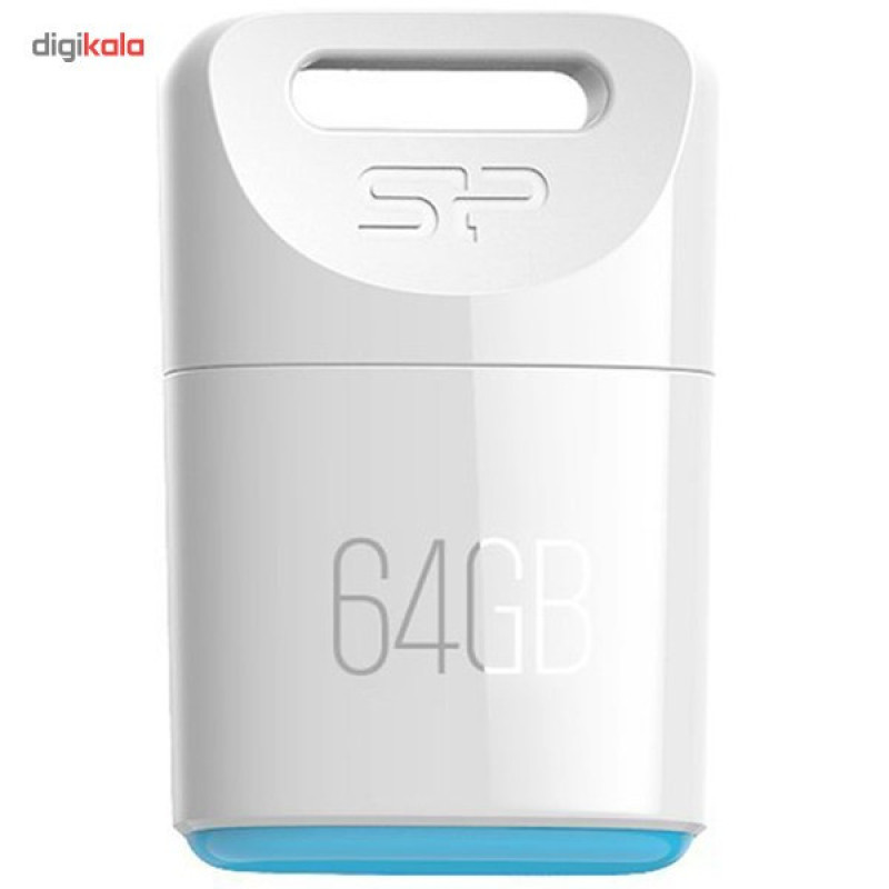 فلش مموری سیلیکون پاور مدل Touch T06 ظرفیت 64 گیگابایت، مقاوم در برابر نفوذ مایعات، ضربه و غبار، دارای درپوش محافظ و ضد اثر انگشت