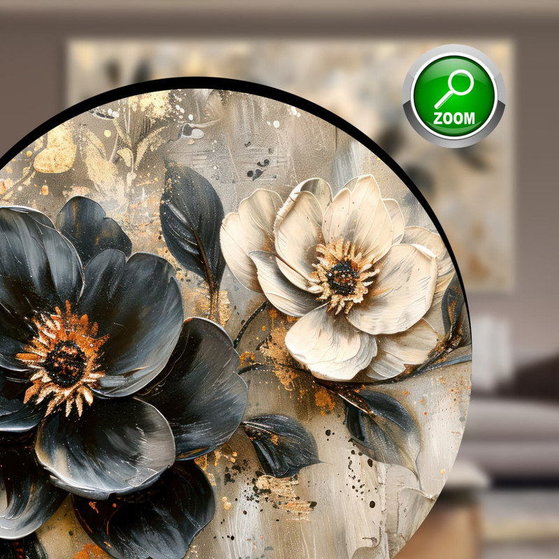 تابلو طرح ساده مدل گل کد810 فریم طرح چوب روشن