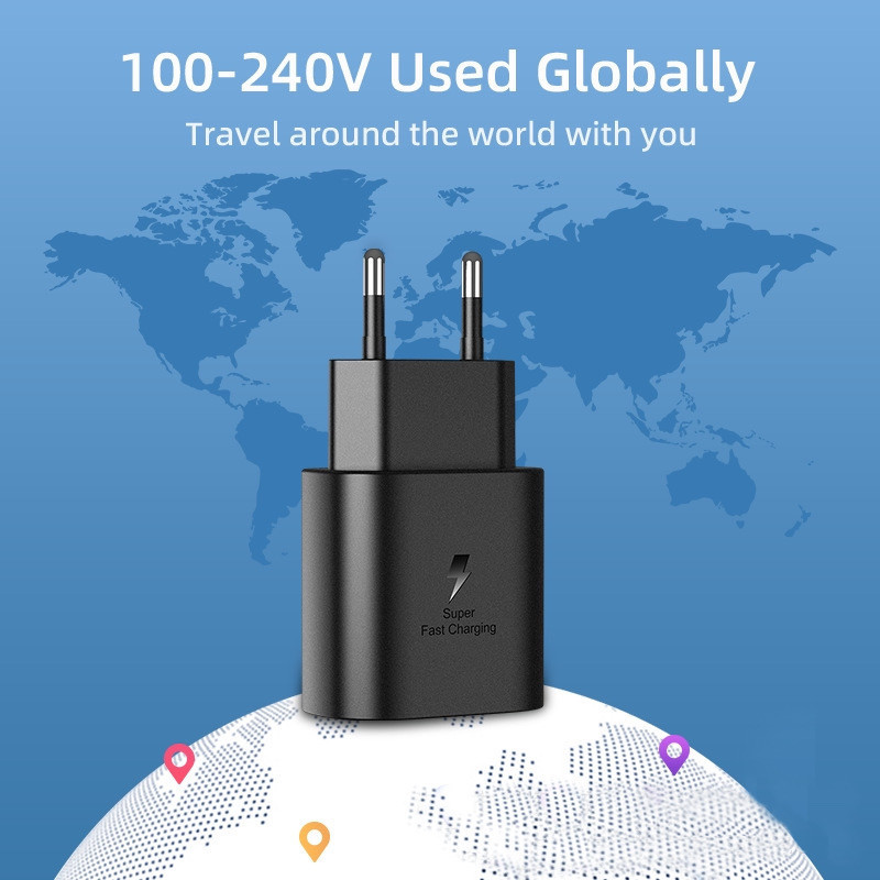 شارژر دیواری 25 وات مدل PD3.0 به همراه کابل USB-C