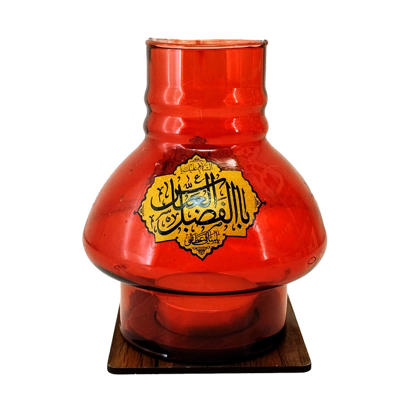 جاشمعی مدل مذهبی پایه چوبی طرح السلام علیک یا اباالفضل ع و السلام علیک یا اباعبدالله ع کد 102667