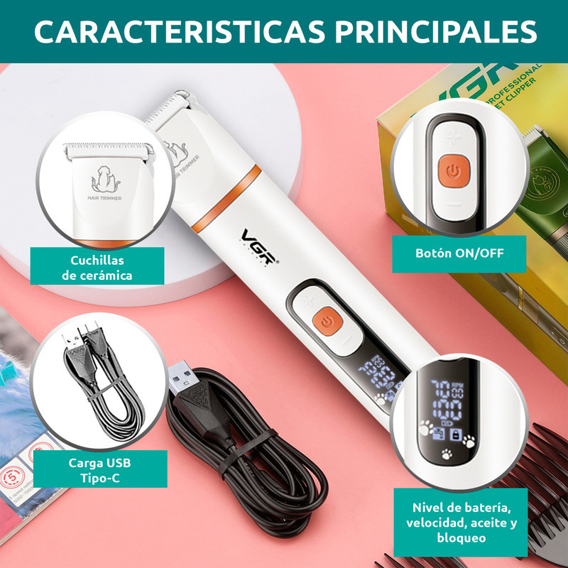 ماشین اصلاح موی حیوانات وی جی ار مدل V-204
