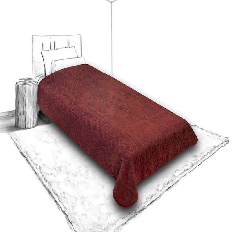 پتو 1 نفر گلبافت مدل گل برجسته سایز 220x160 سانتی‌متر