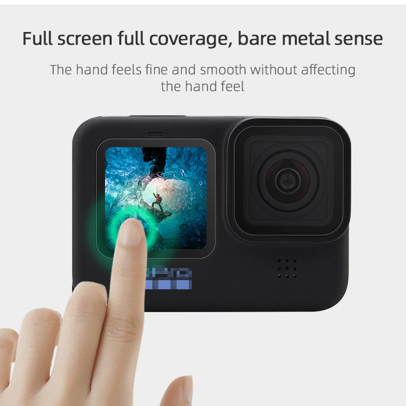 محافظ صفحه نمایش و لنز دوربین مدل He10 مناسب برای دوربین ورزشی گوپرو Hero 10  11 مجموعه 3 عددی