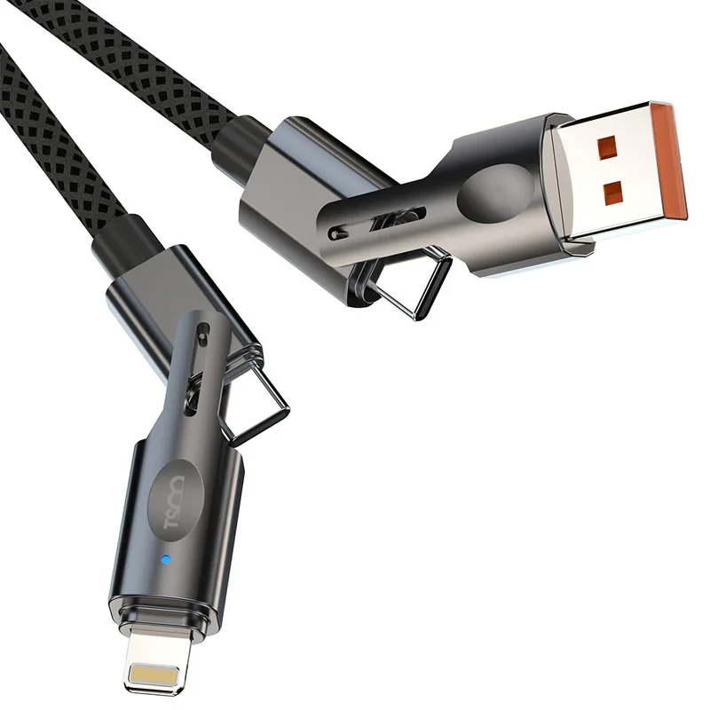 کابل تبدیل USB-A  USB-C به USB-C لایتنینگ تسکو مدل TCPD 711 طول 1.2 متر