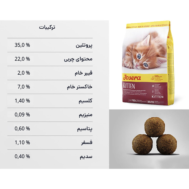 غذای خشک بچه گربه جوسرا مدل kitten وزن 10 کیلوگرم