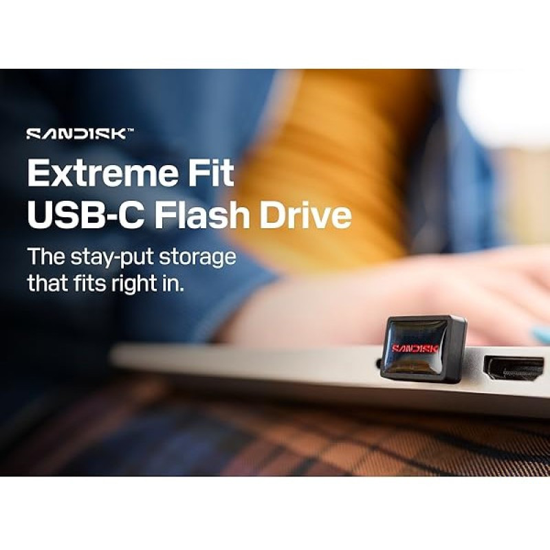 فلش مموری سن دیسک مدل EXTREME FIT CZ530 ظرفیت 64 گیگابایت با رابط USB-C