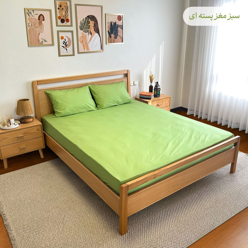سرویس ملحفه پامیل مدل PlainHK دو نفره 3 تکه