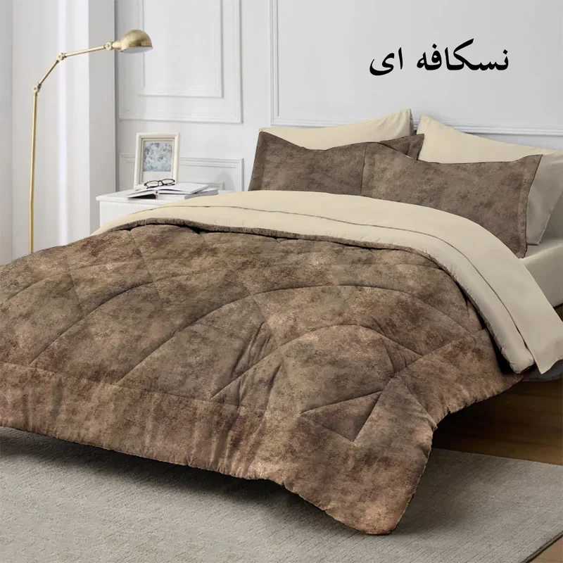 سرویس روتختی دو نفره 6 تکه نوپه هوم مدل مخمل پتینه 1028