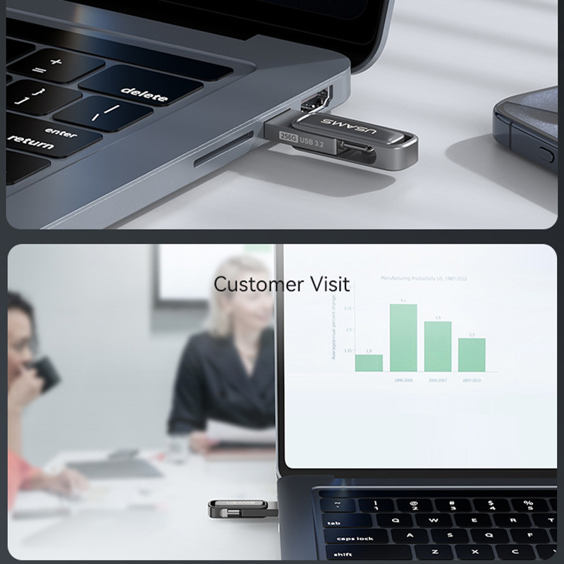 فلش مموری یوسمز مدل zb346 ظرفیت 32 گیگابایت با رابط USB Type-C