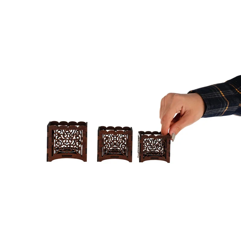 جاشمعی مدل چوبی بسته 3 عددی