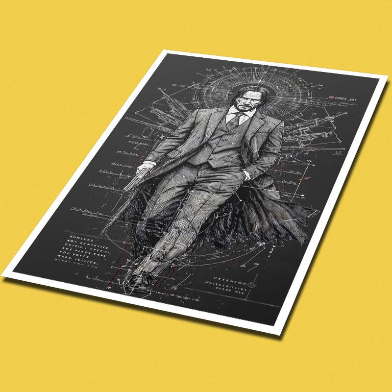 پوستر کارنيکا طرح جان ویک John Wick کد 25145 مجموعه 8 عددی