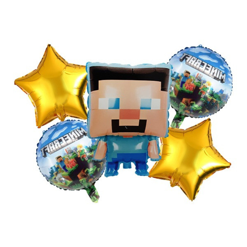 بادکنک فویلی مدل ماین کرافت کد Minecraft5pcB2 مجموعه 5 عددی