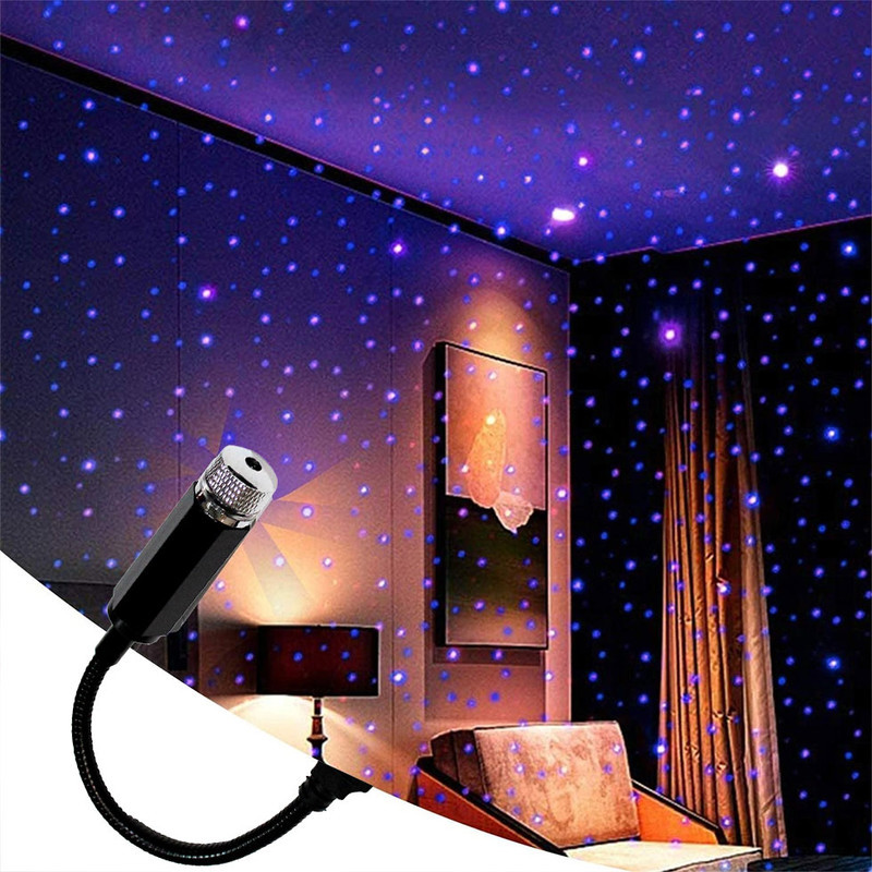 چراغ خواب مدل لیزری USB طرح کهکشانی