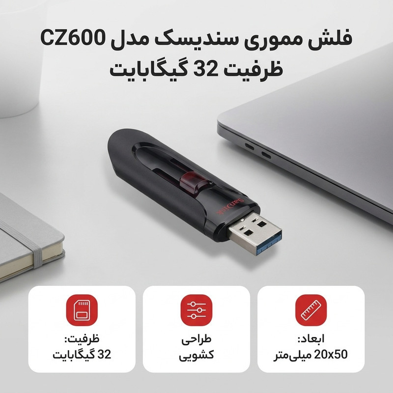 فلش مموری سندیسک مدل CZ600 ظرفیت 32 گیگابایت