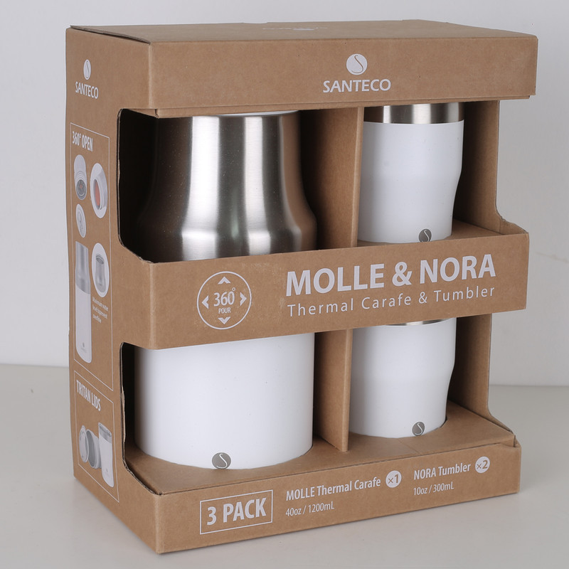 فلاسک سانتکو مدل Molle and Nora به همراه 2 عدد لیوان گنجایش 1.2 لیتر