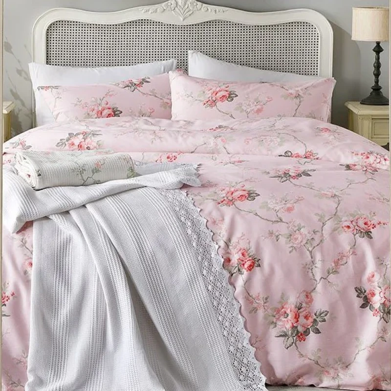 سرویس ملحفه انگلیش هوم مدل Vanity Rose دو نفره 3 تکه