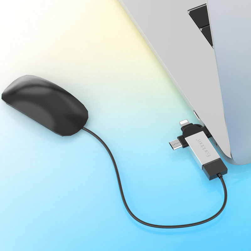 مبدل USB OTG به microUSB  لایتنینگ  USB-C ارلدام مدل ET-OT93