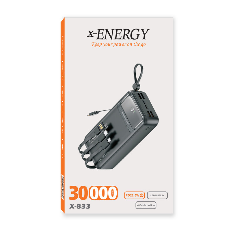 پاوربانک ایکس انرژی مدل X-833 22.5W ظرفیت 30000 میلی آمپر ساعت