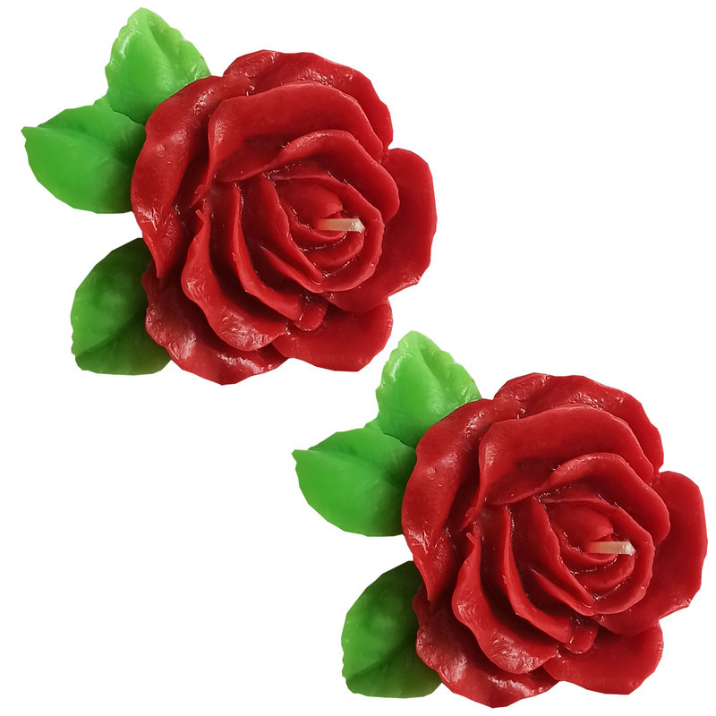 شمع دست ساز مدل گل رز بسته 4 عددی